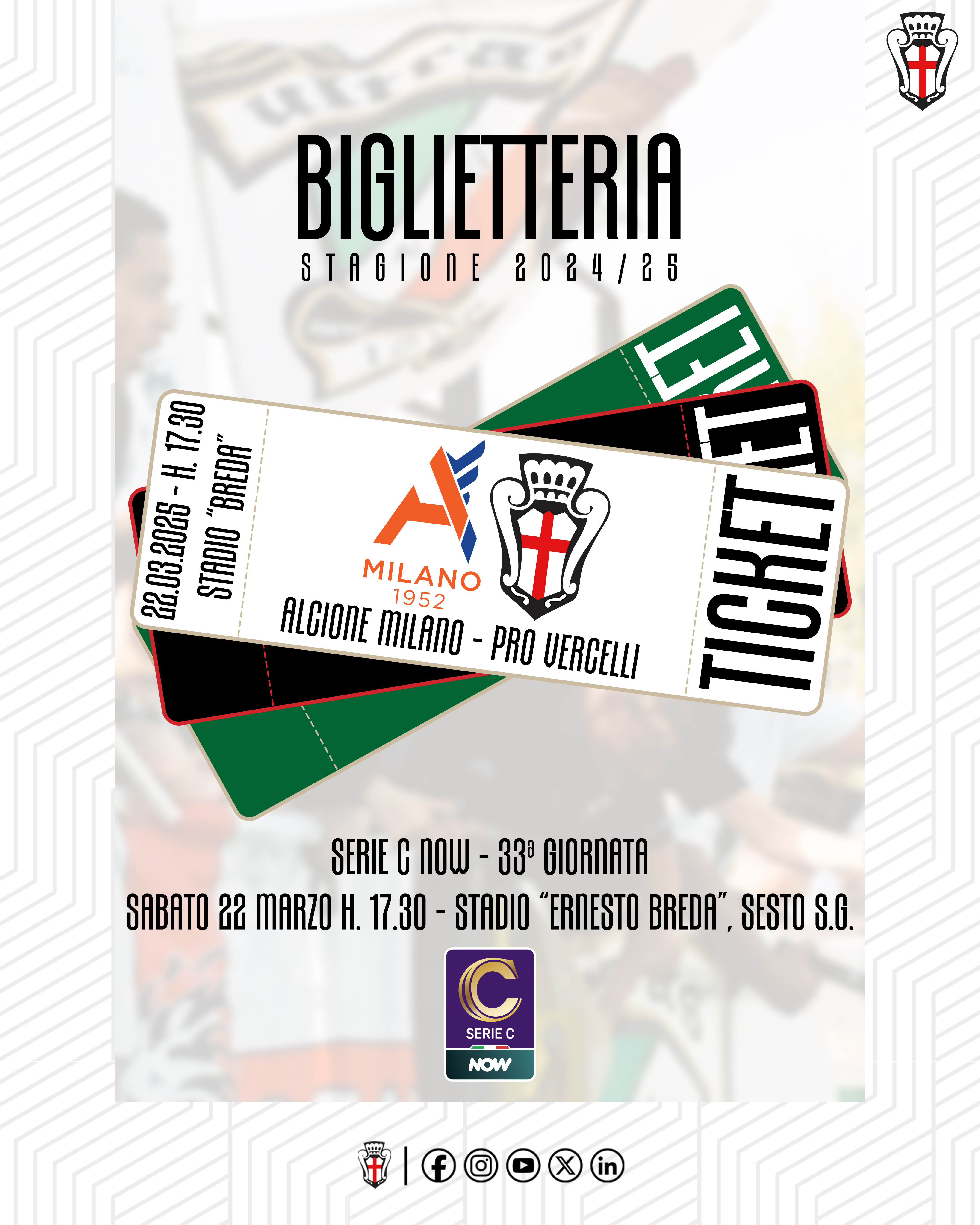 Alcione Milano - Pro Vercelli | Biglietteria