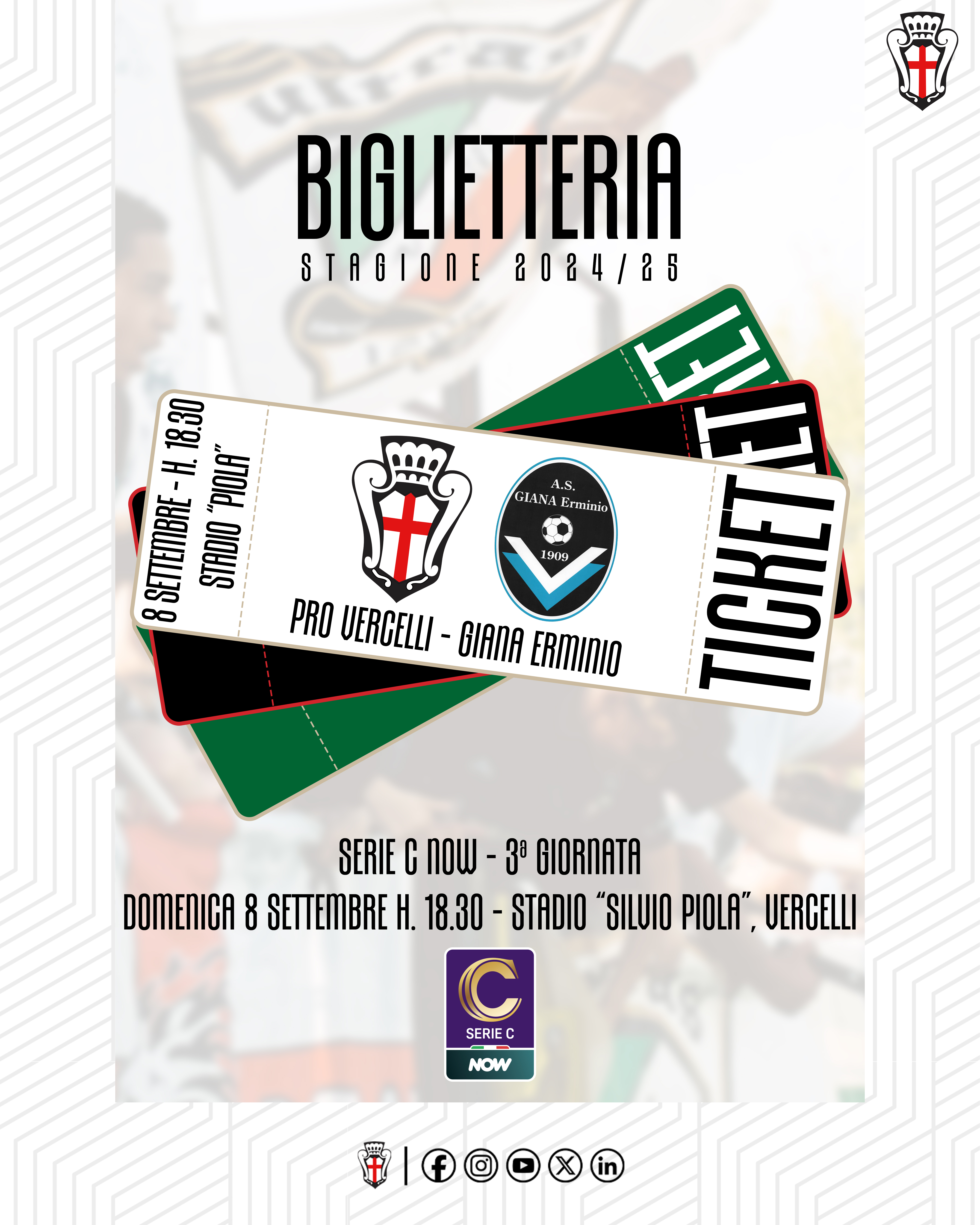 Pro Vercelli - Giana Erminio | Biglietteria