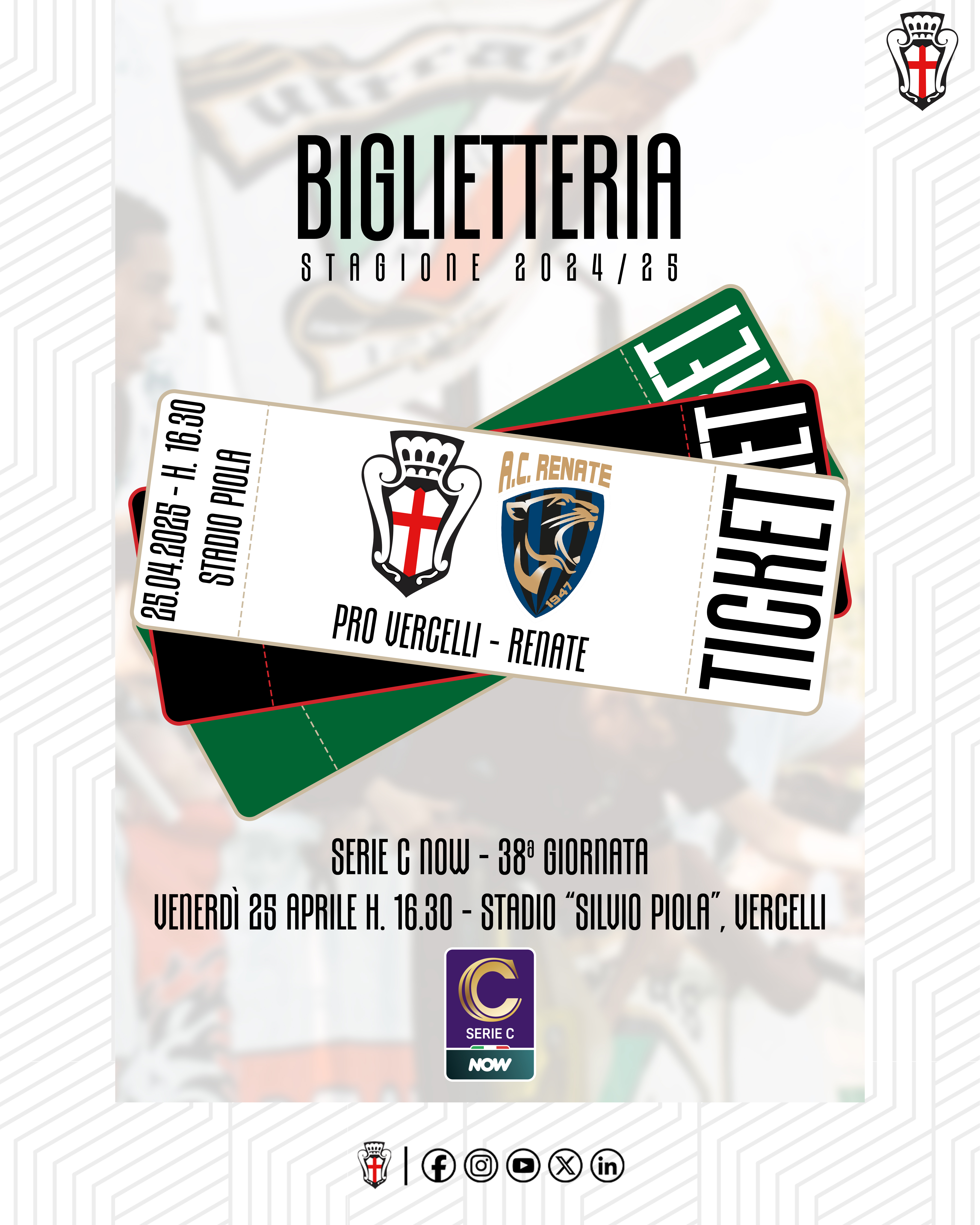 Pro Vercelli - Renate | Biglietteria