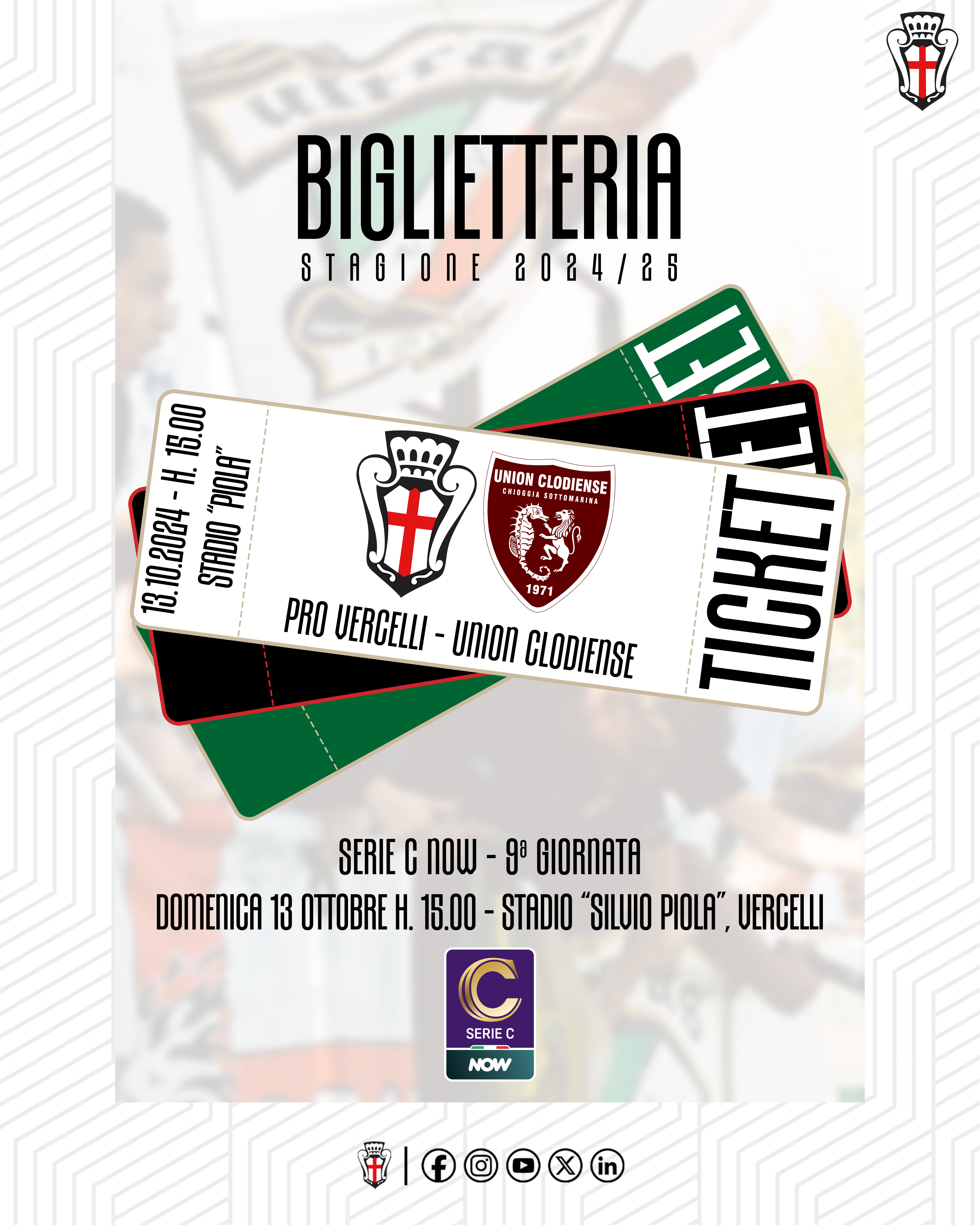 Pro Vercelli - Union Clodiense | Biglietteria