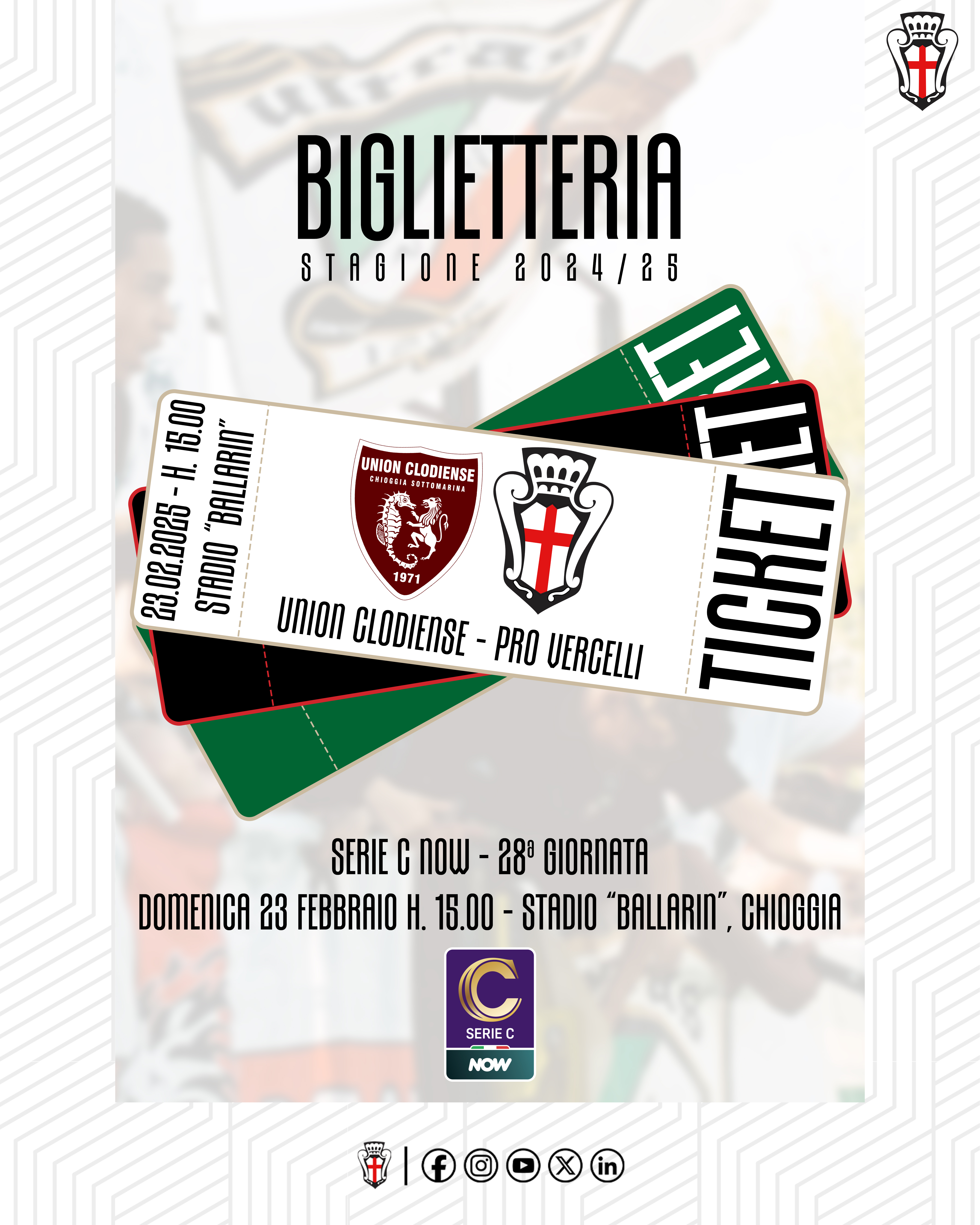 Union Clodiense - Pro Vercelli | Biglietteria