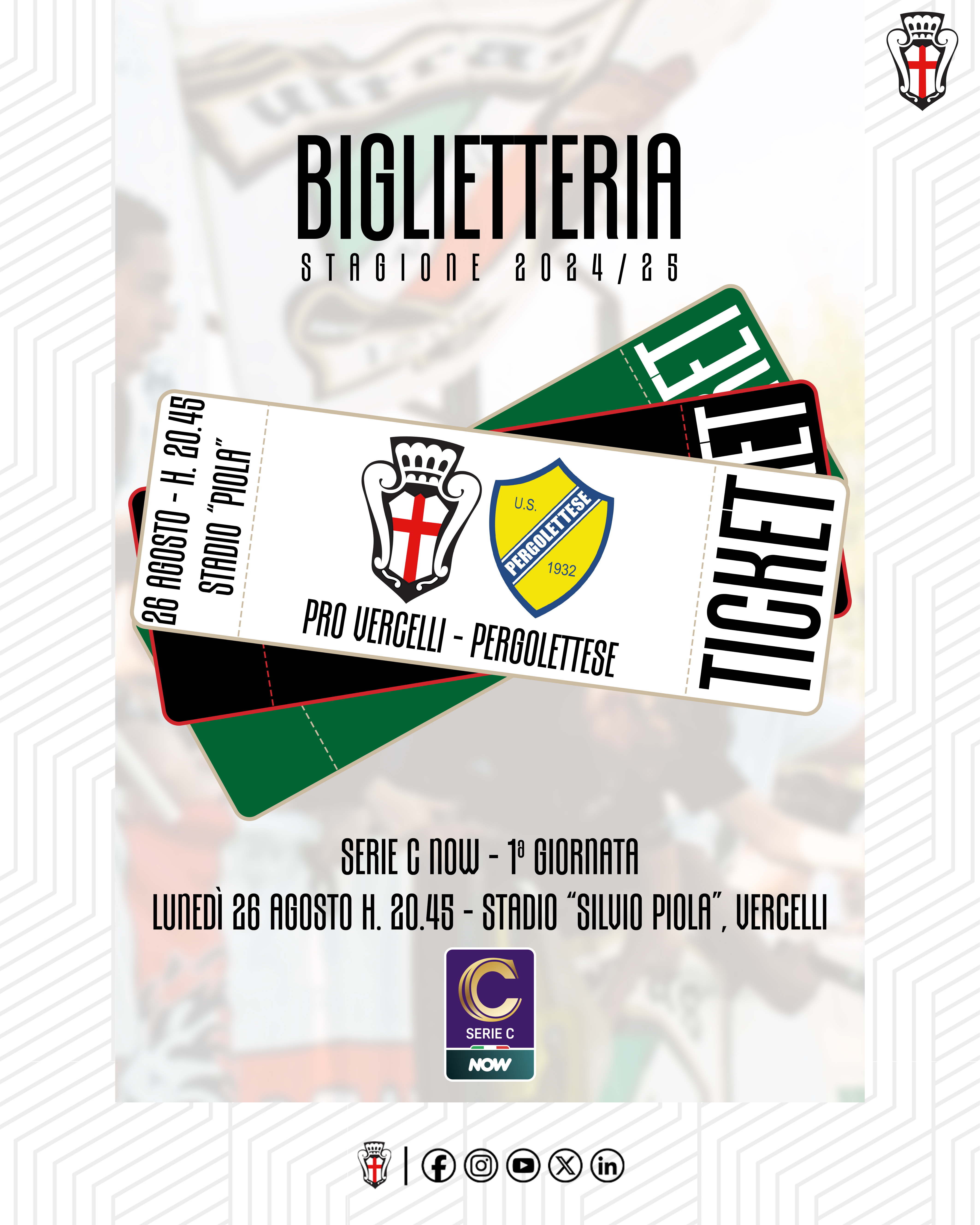 Pro Vercelli - Pergolettese | Biglietteria
