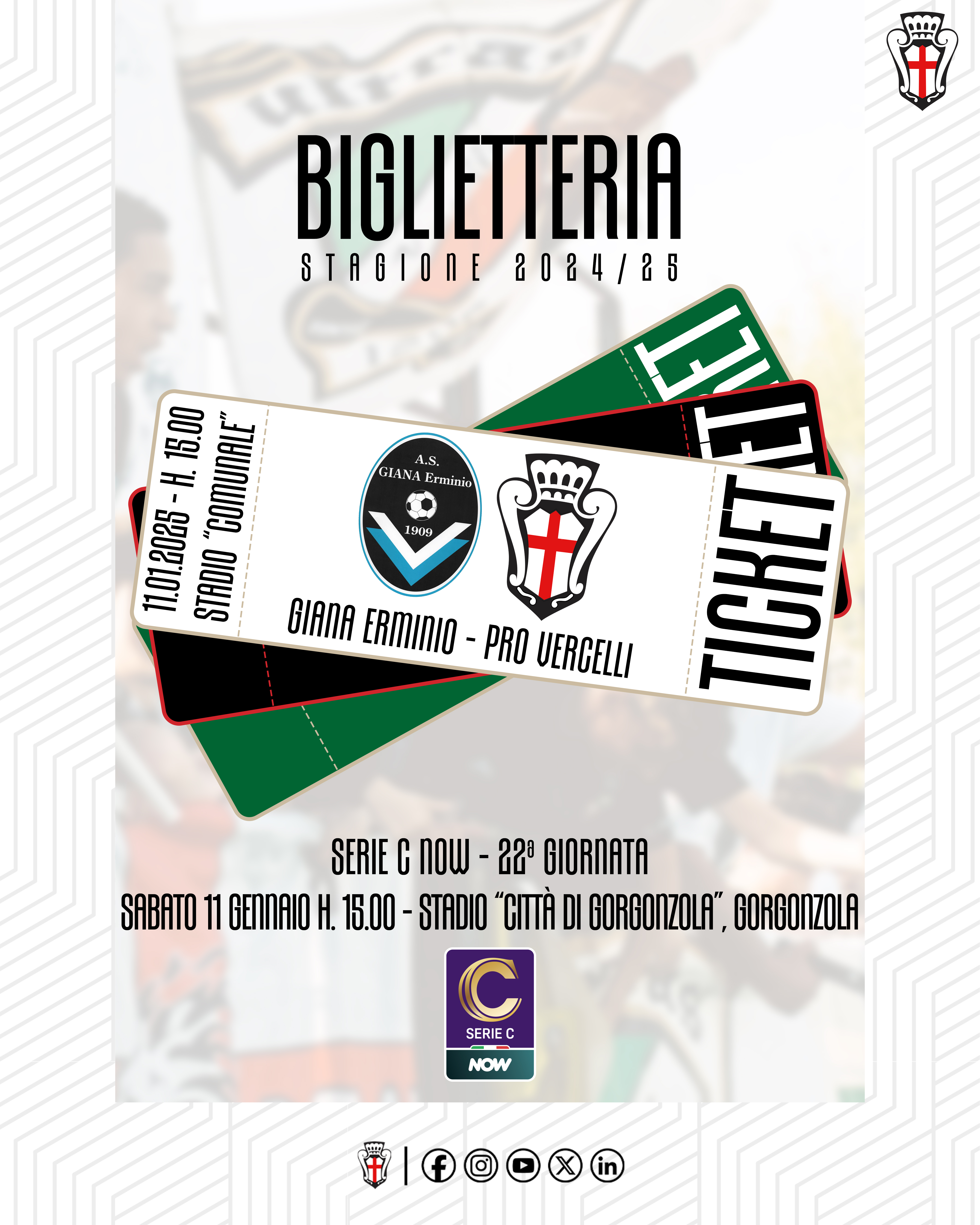 Giana Erminio - Pro Vercelli | Biglietteria