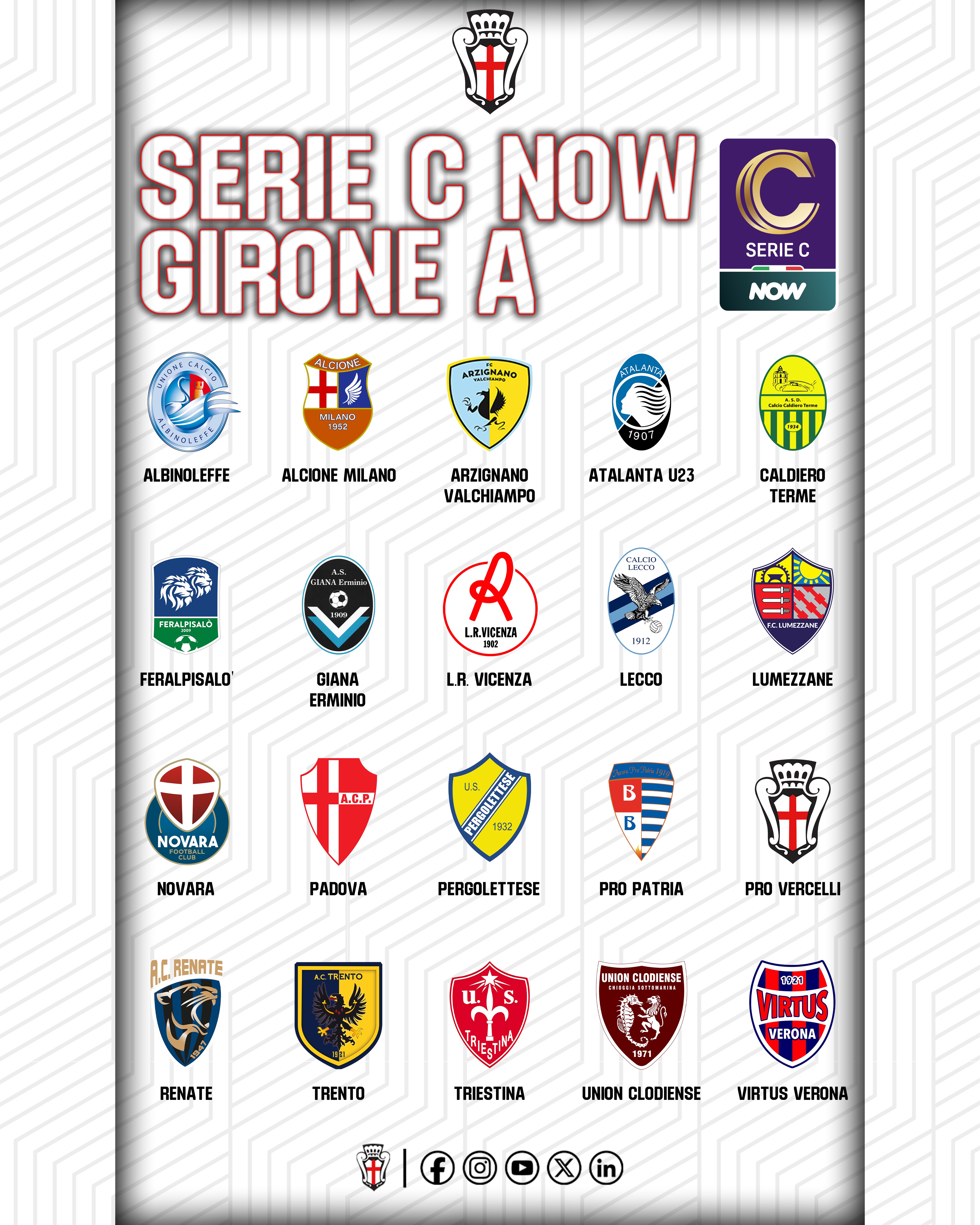 Ufficiali i Gironi della Serie C NOW 2024/25