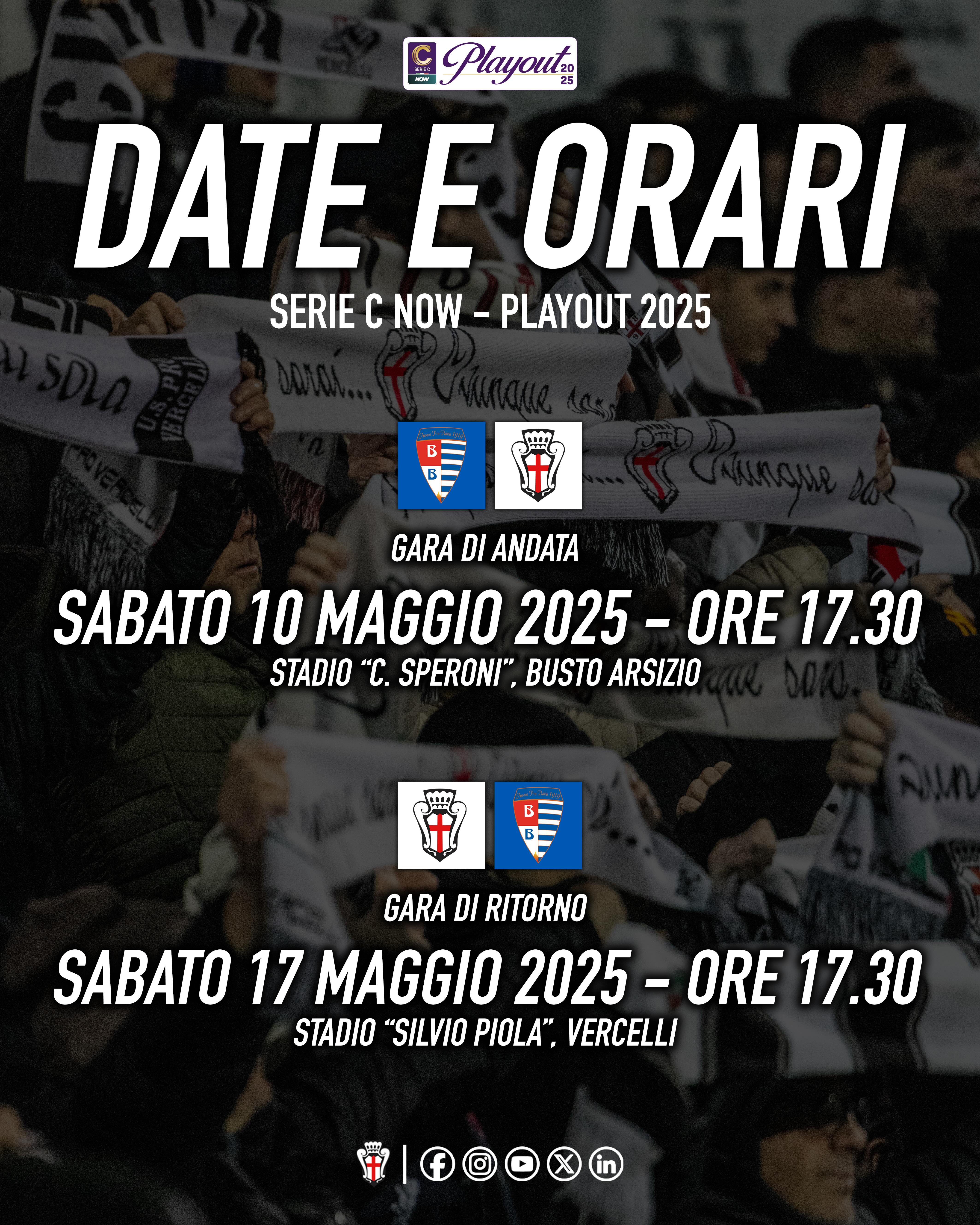 Ufficiali date e orari dei Playout 2025