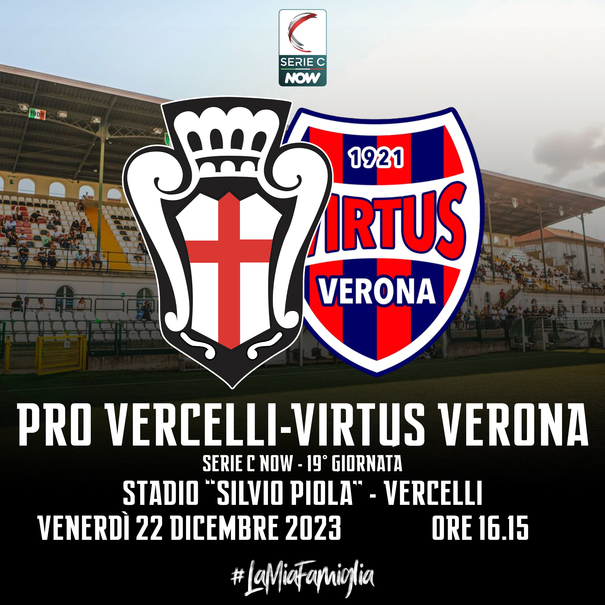 Variazione data Pro Vercelli - Virtus Verona