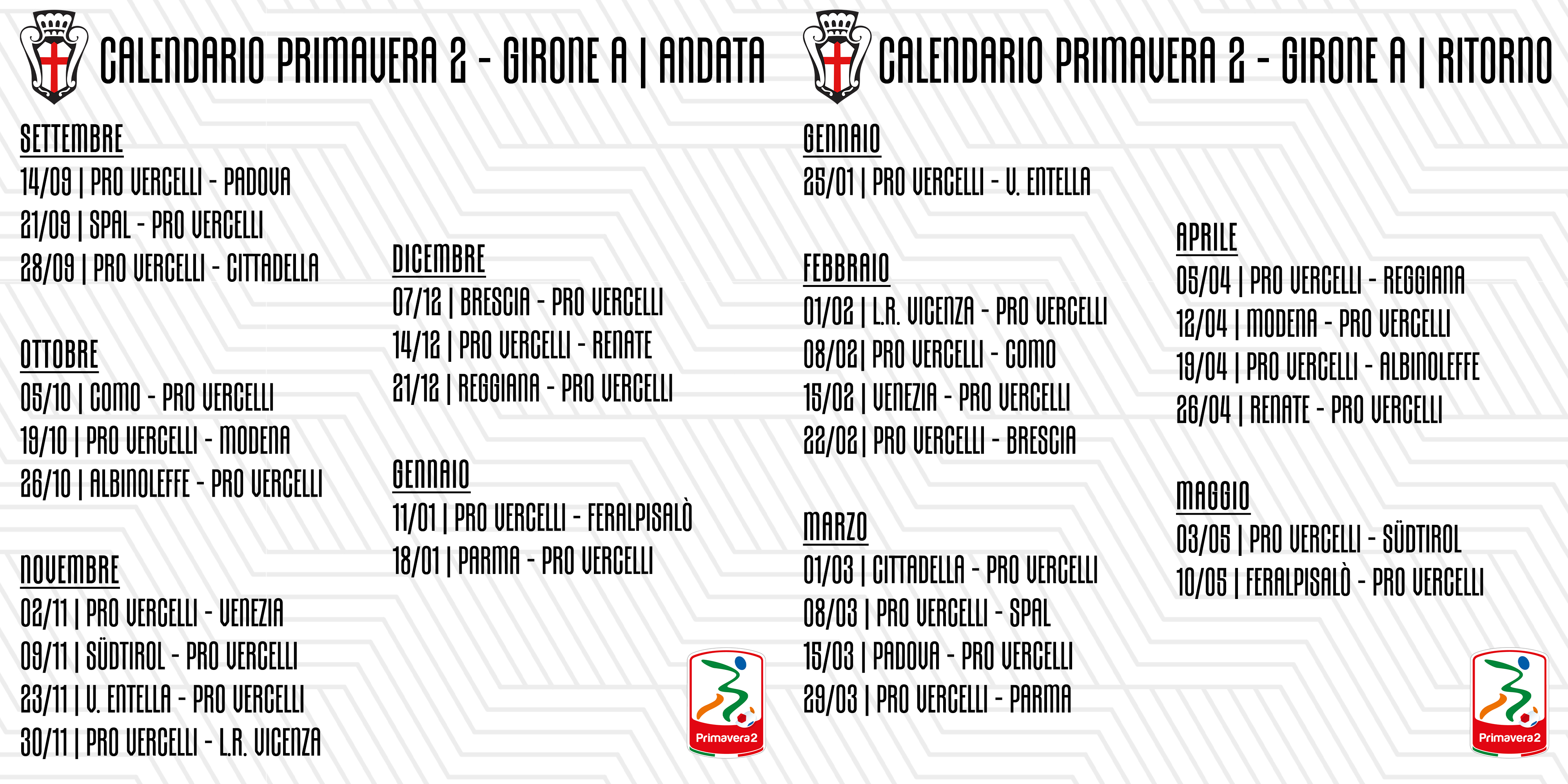 Ufficiale il Calendario di Primavera 2!