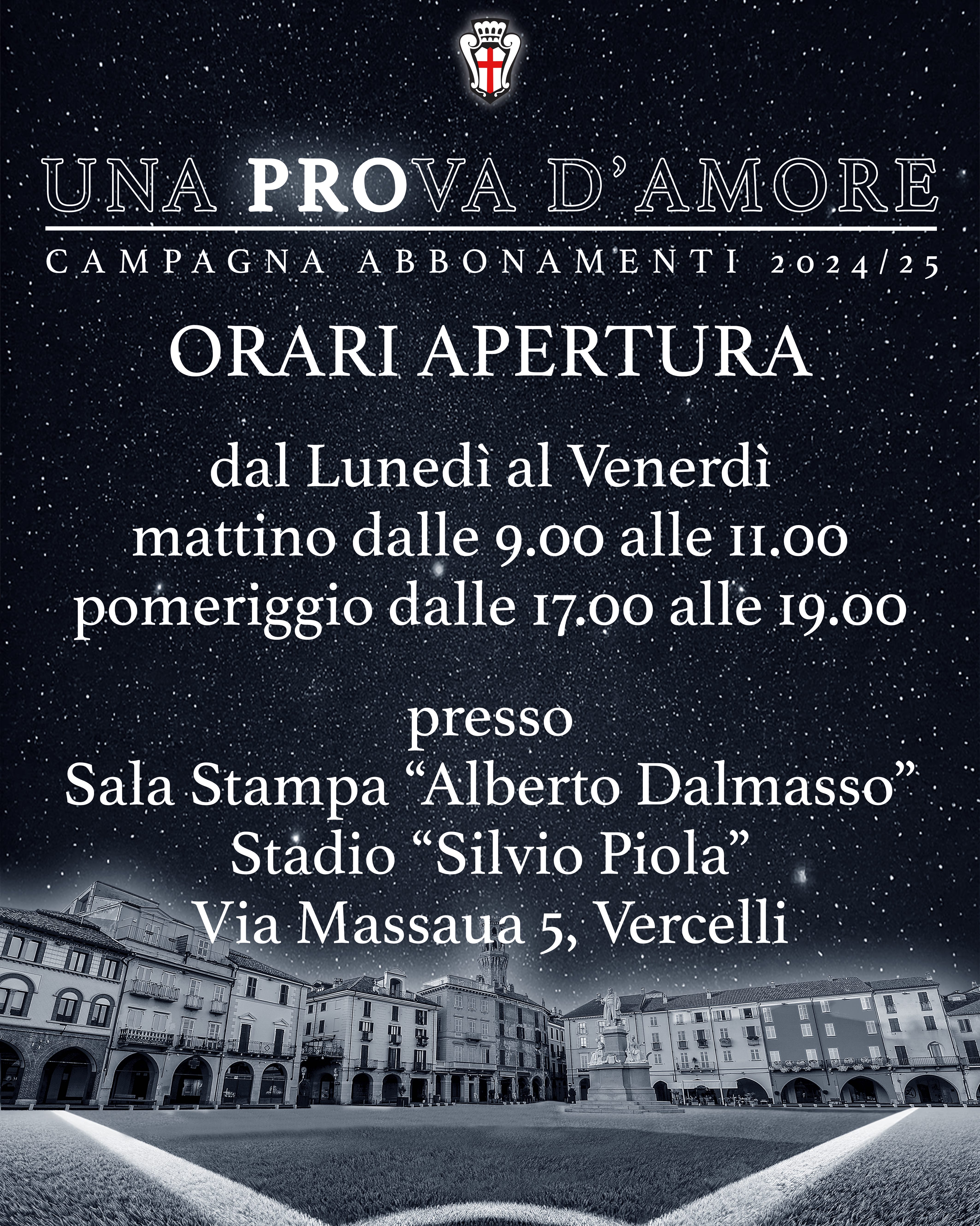 Nuovi Orari Biglietteria